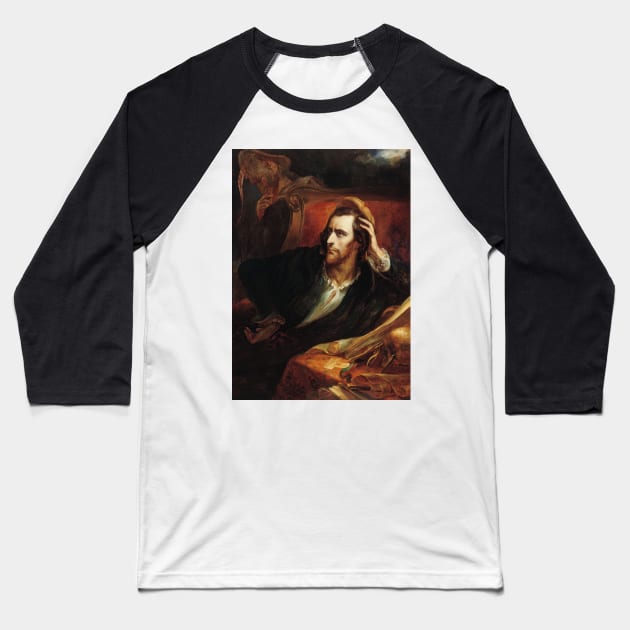 Faust in his Cabinet by Ary Scheffer Baseball T-Shirt by Classic Art Stall